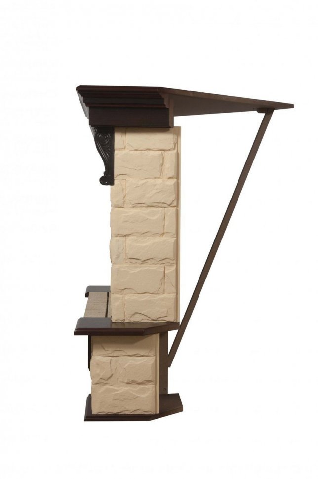 Каминокомплект угловой Electrolux Forte 25U (угловой) с очагом EFP/P-2520LS камень бежевый, темный дуб