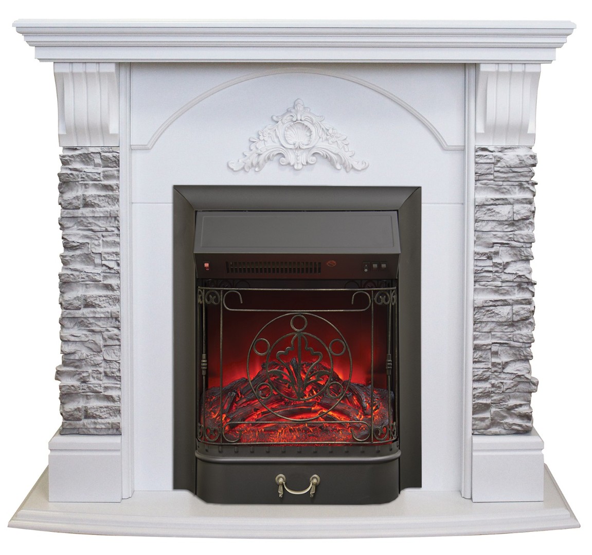 Электрокамин RealFlame Athena GR WT с Majestic Lux BL SR