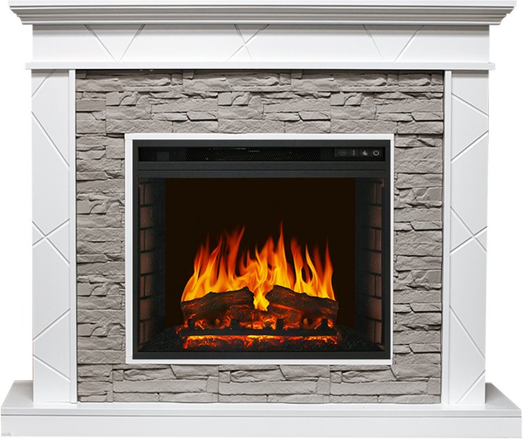 Каминокомплект Royal Flame  Basel - Белый / Сланец серый с очагом Vision 23 EF LED FX