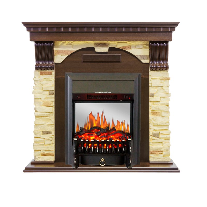 Каминокомплект Royal Flame  Dublin - Темный дуб / Сланец с очагом Fobos FX M Black