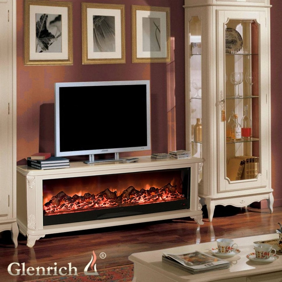 Каминокомплект Glenrich Версаль Premier S 130 с царгой мрамор светлый