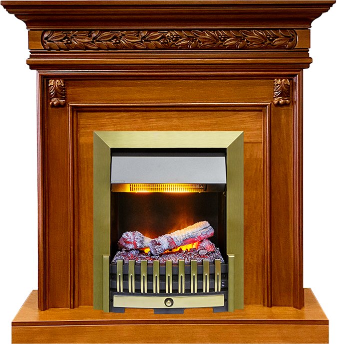Каминокомплект Dimplex Valletta - Орех с очагом Danville Antique Brass FB2