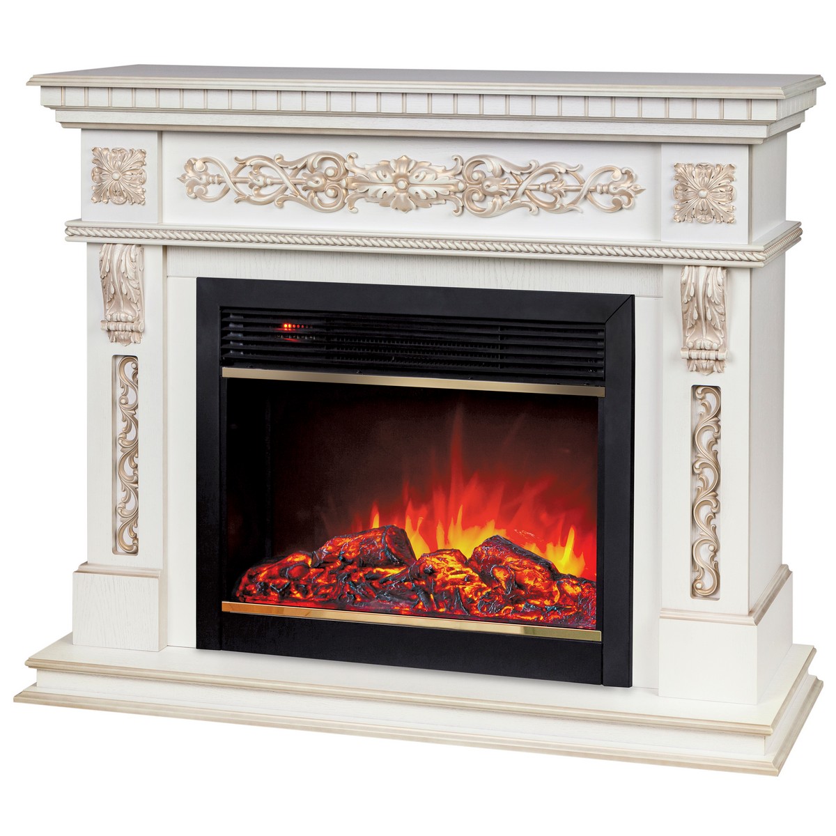 Электрокамин RealFlame  Estella 25,5/26 WT с очагом Moonblaze Deluxe Brass