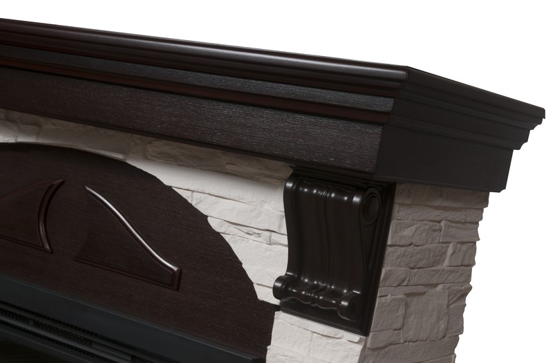 Каминокомплект Electrolux Pietra 26/30S с очагом EFP/P-2620RLS камень белый, шпон венге