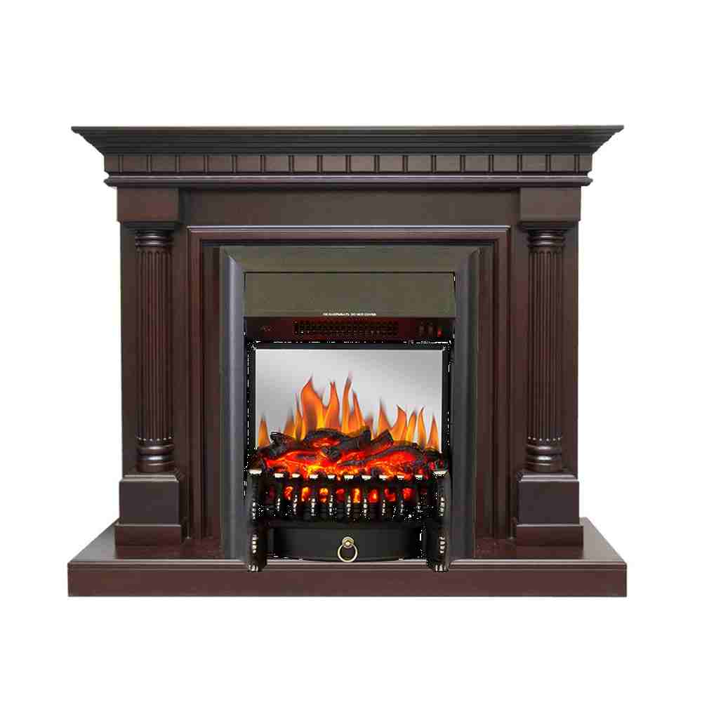 Каминокомплект Royal Flame  Dallas - Темный дуб с очагом Fobos FX M Black