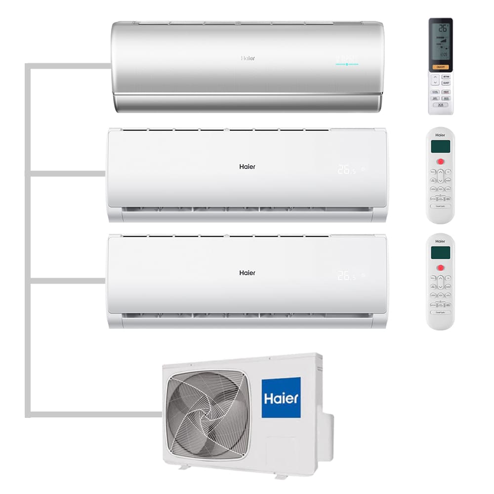 Мульти сплит-система настенная Haier AS25S2SJ2FA-S / AS07TS6HRA-M / AS07TS6HRA-M / 3U70S2SR5FA Inverter