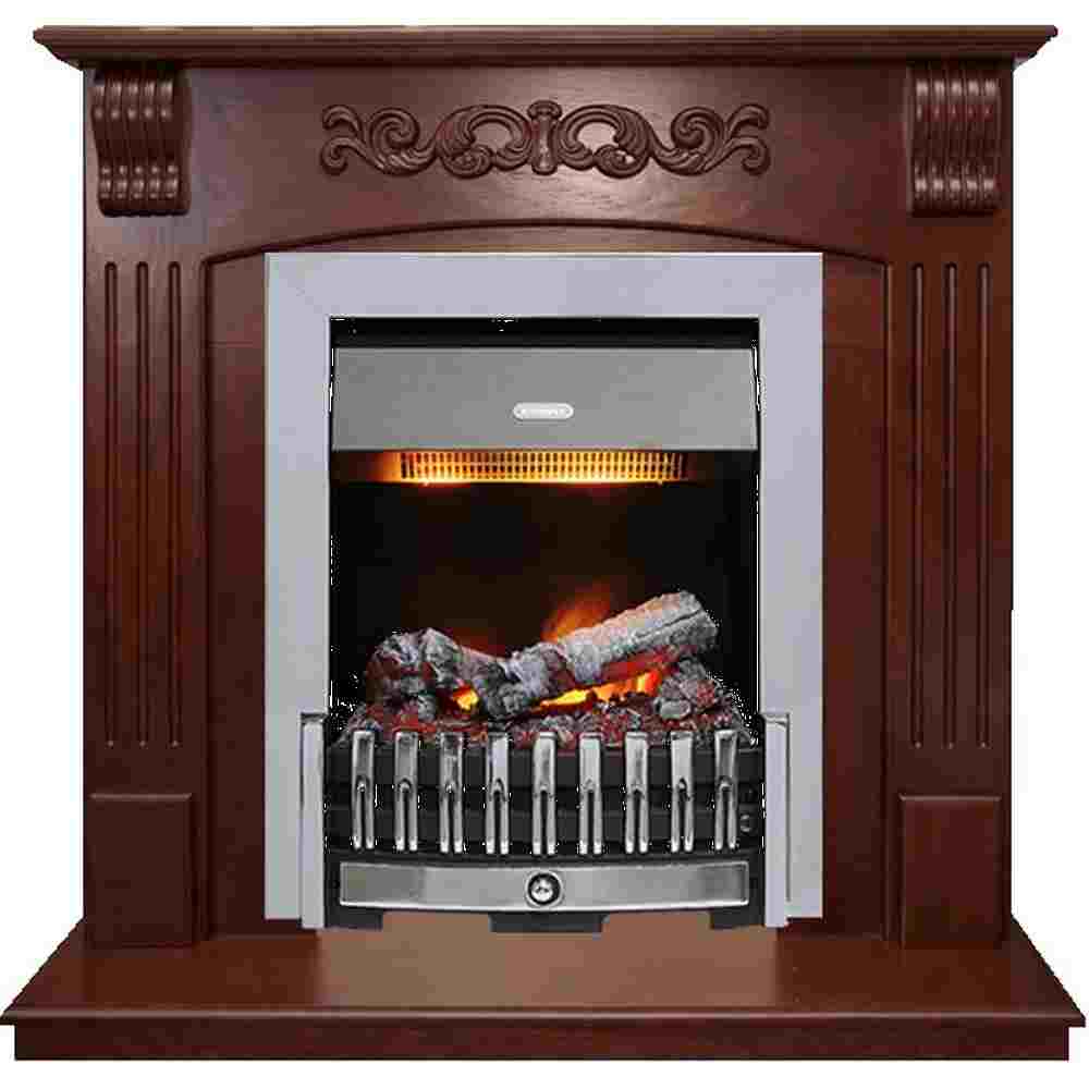 Каминокомплект Dimplex Sorrento угловой - Орех с очагом Danville Chrome FB2