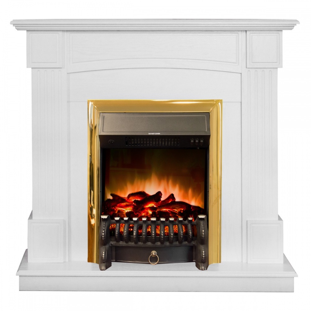 Электрокамин RealFlame  Andrea WT с очагом Fobos Lux Brass