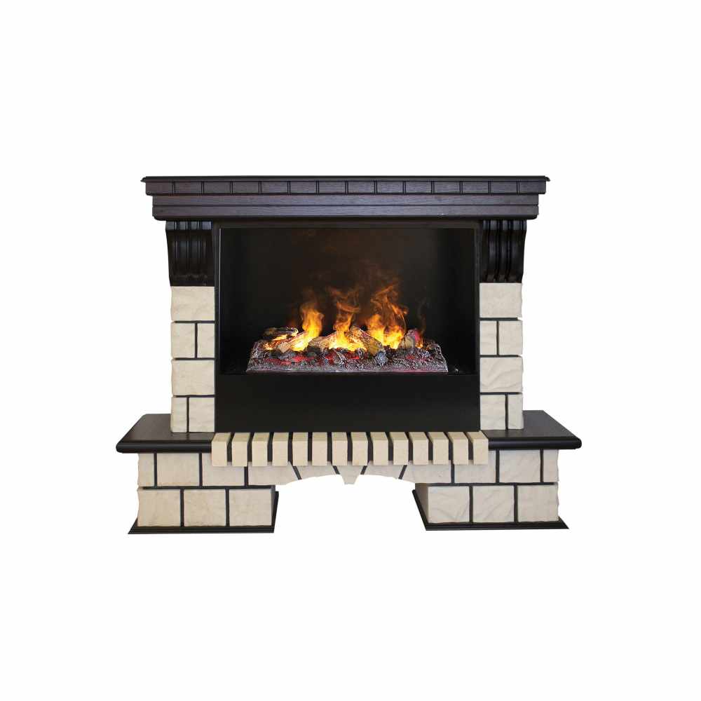 Электрокамин RealFlame  Stone 26 AO с очагом 3D Cassette 630 + Black вставка