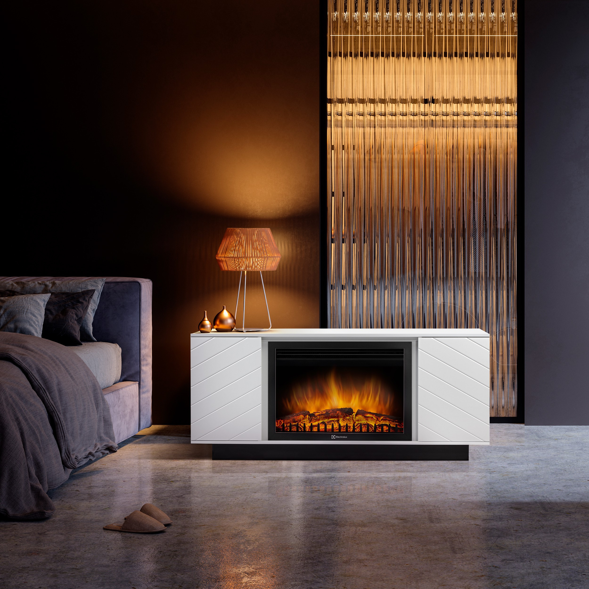 Портал Firelight Como 30 белый, черный, р/в