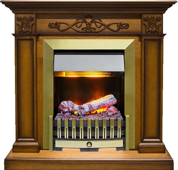 Каминокомплект Dimplex Verona - Дуб антик с очагом Danville Antique Brass FB2