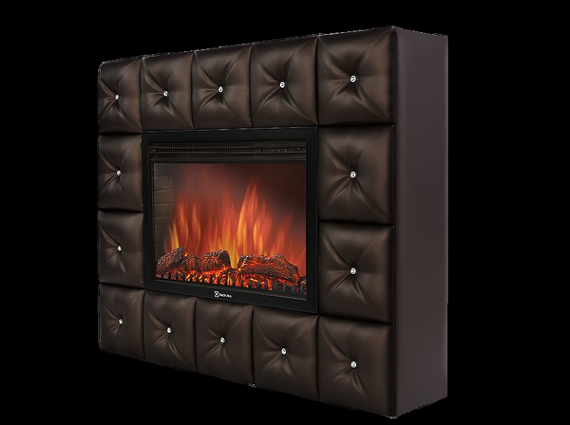 Каминокомплект Electrolux Crystal 30 с очагом EFP/P-3020LS тёмная экокожа