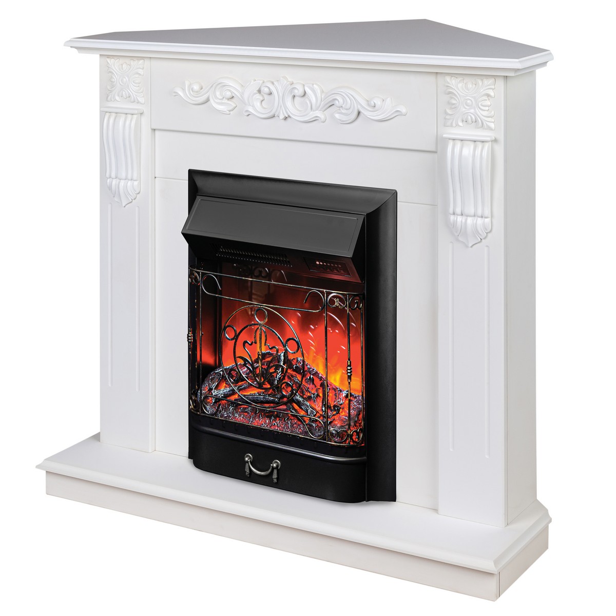 Электрокамин RealFlame Dominica Corner WT с очагом Majestic Lux Black RC