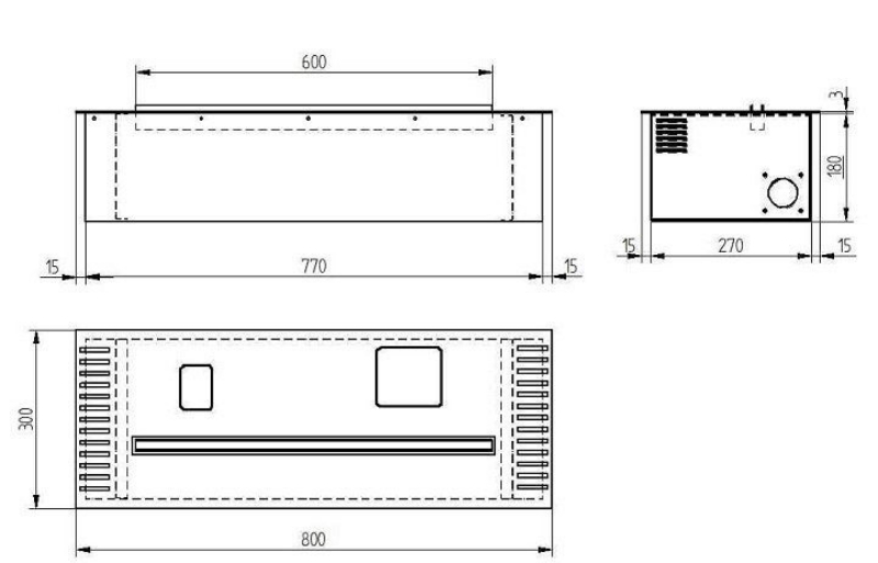 Биокамин автоматический Zefire Automatic 800 шлифованный
