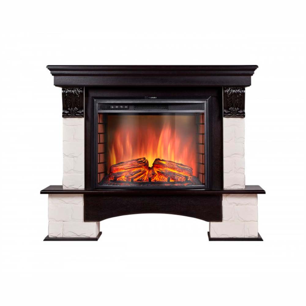 Каминокомплект Electrolux Forte 26 Sphere с очагом EFP/P-2620RLS камень бежевый, шпон темный дуб