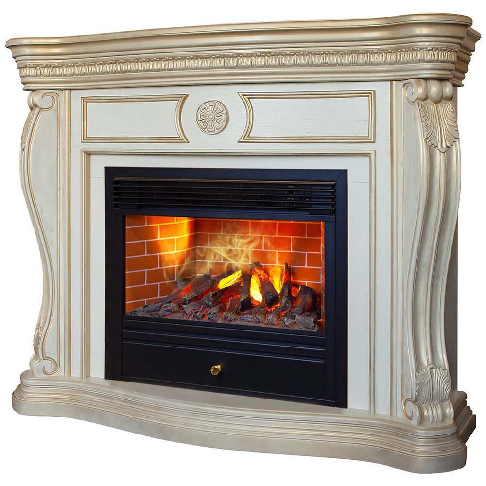 Электрокамин RealFlame  Barcelona 33 WT с очагом 3D Novara