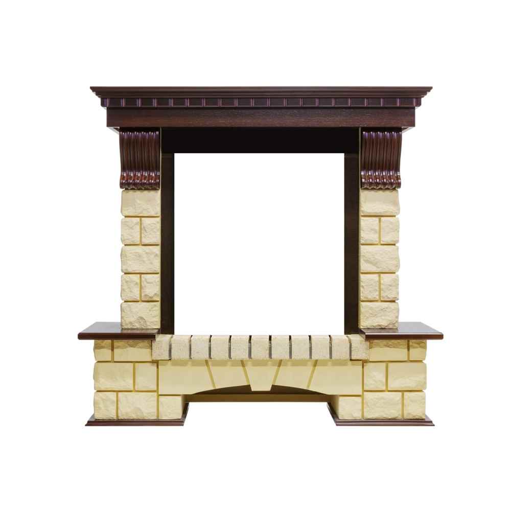 Каминокомплект Royal Flame  Pierre Luxe - Темный дуб / Шампань с очагом Aspen Black