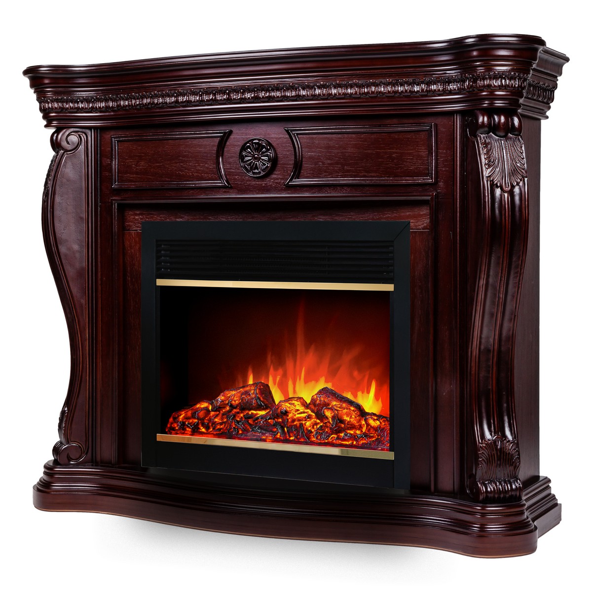 Электрокамин RealFlame Barcelona 33 AO с очагом Moonblaze Deluxe Brass