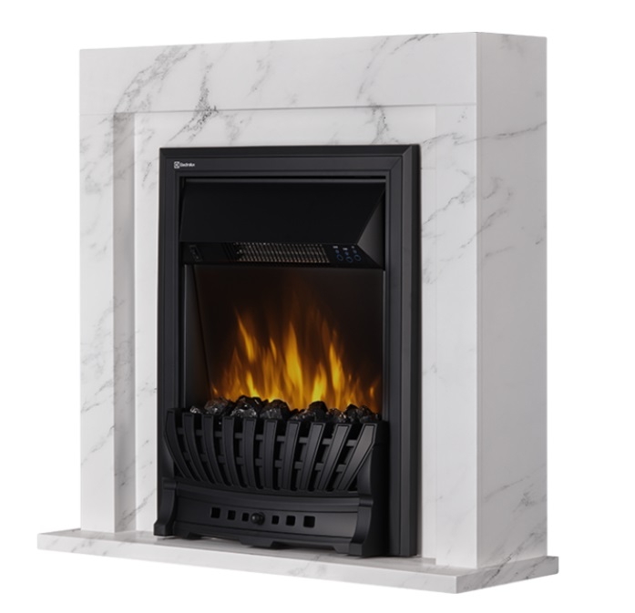 Каминокомплект Electrolux Simple Classic с очагом Classic EFP/P-1020LS белый мрамор
