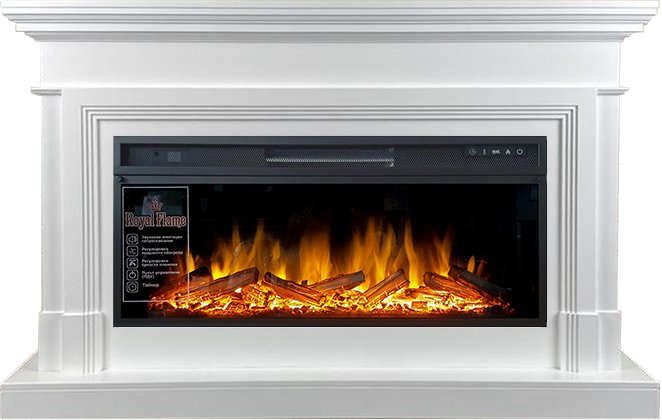 Каминокомплект Royal Flame  Coventry - Белый (Ширина 1400 мм) с очагом Vision 42 LOG LED