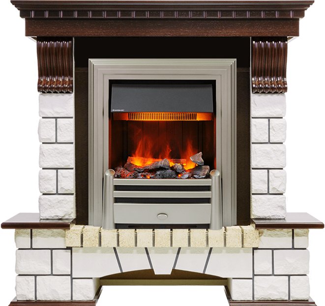 Каминокомплект Dimplex Pierre Luxe - Темный дуб / Белый (Высота 1020мм) с очагом Chesford