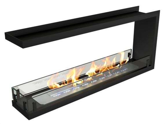 Встраиваемый биокамин Zefire Contour торцевой сквозной 1100 (Estetic Flame)