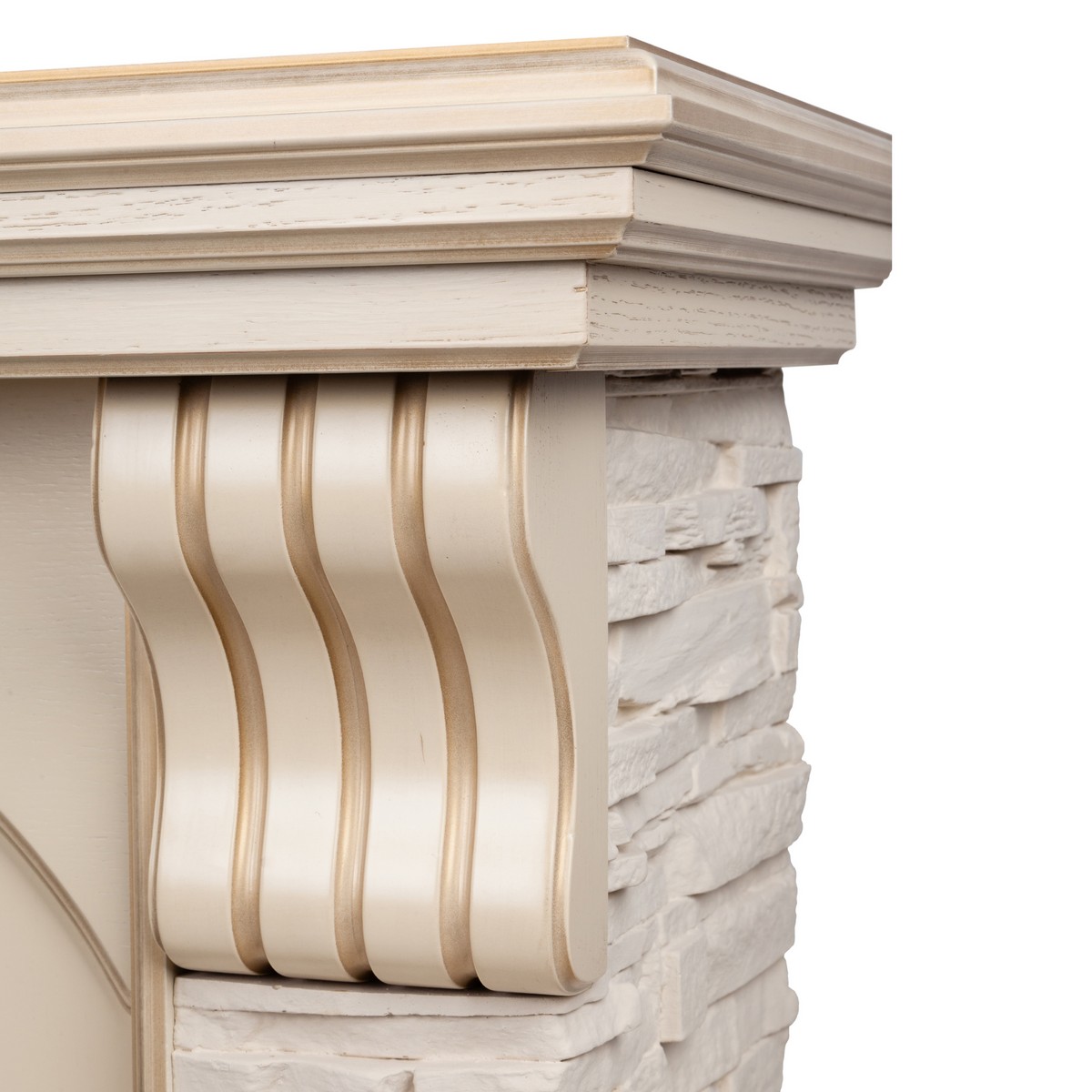 Электрокамин RealFlame  Athena WT с очагом Fobos Lux Brass