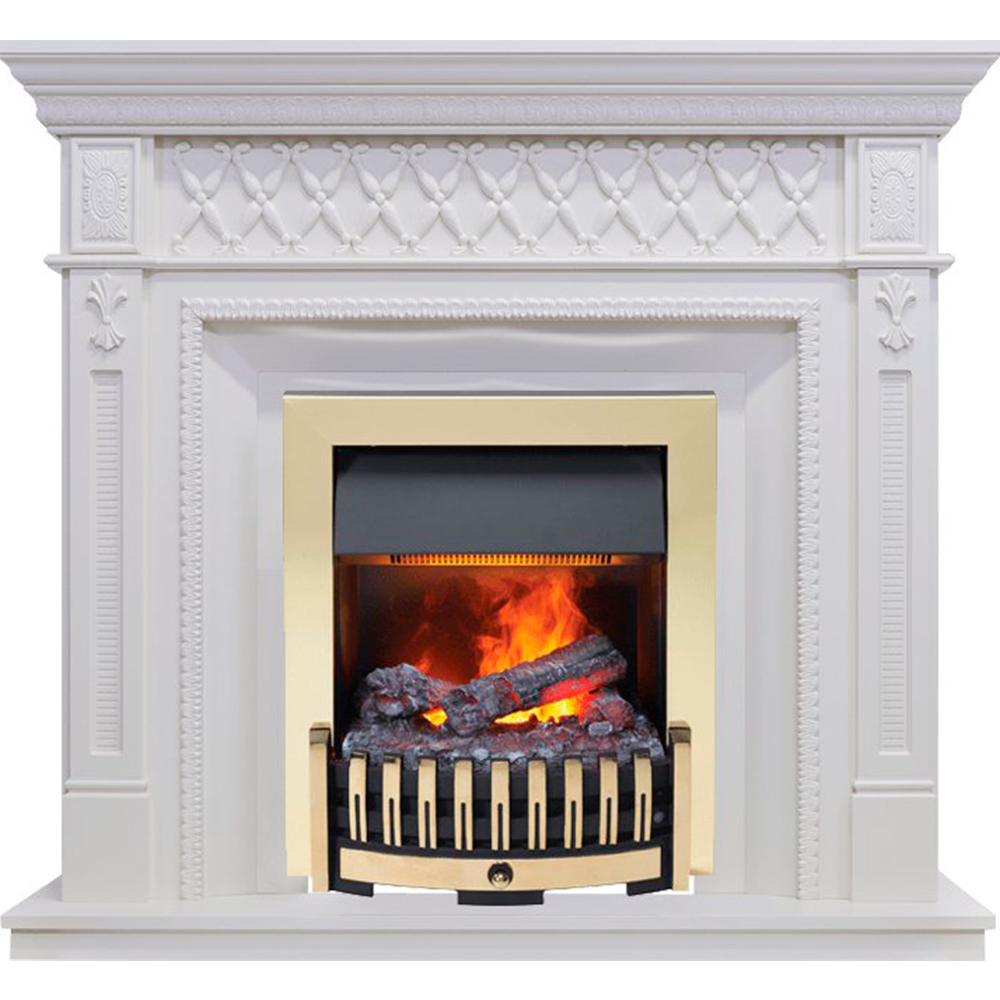 Каминокомплект Dimplex Alexandria - Белый дуб с очагом Danville Brass FB2