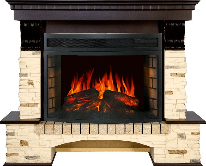 Каминокомплект Royal Flame  Pierre Luxe угловой - Сланец / Темный дуб с очагом Dioramic 25 LED FX