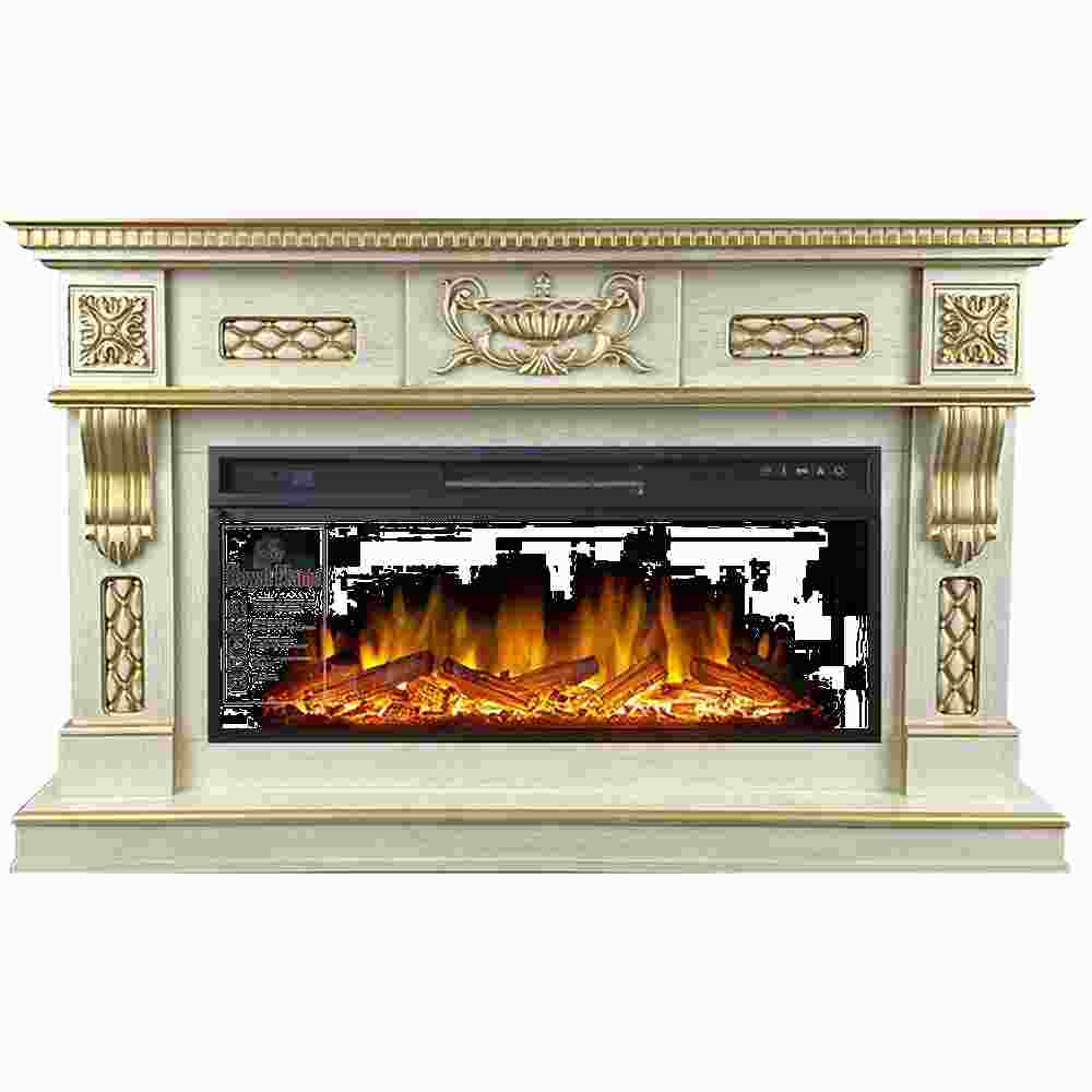 Каминокомплект Royal Flame  Corsica - Слоновая кость с патиной (Ширина 1500 мм) с очагом Vision 42 LOG LED
