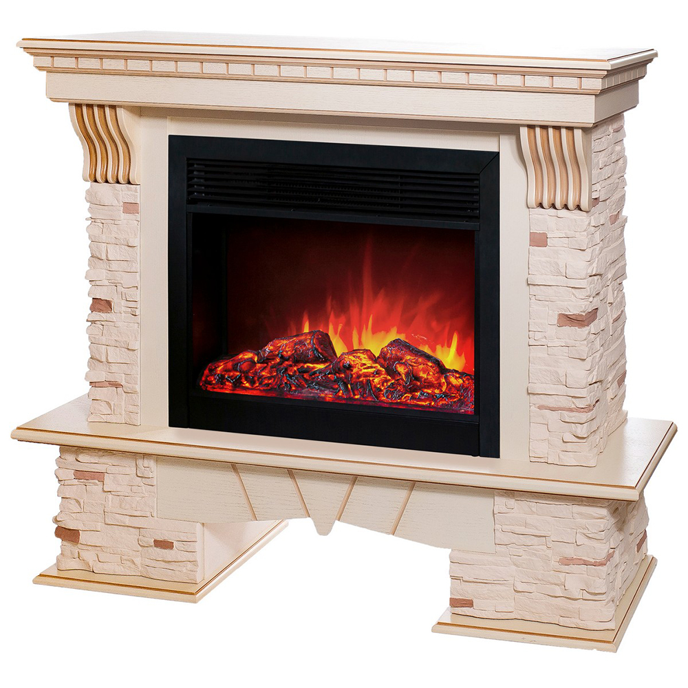 Электрокамин RealFlame  Sorento 25,5/26 WT с очагом Moonblaze Deluxe Black