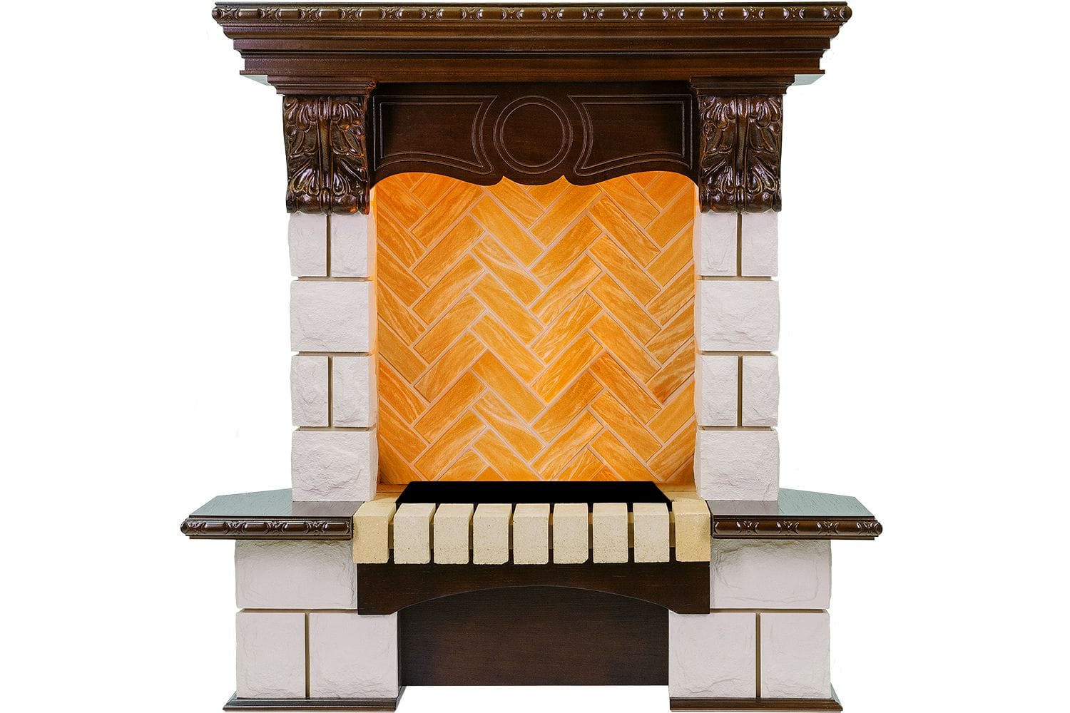 Каминокомплект Dimplex Pierre Luxe - Темный дуб / Шампань (Высота 975мм) с очагом Cassette 400 NH