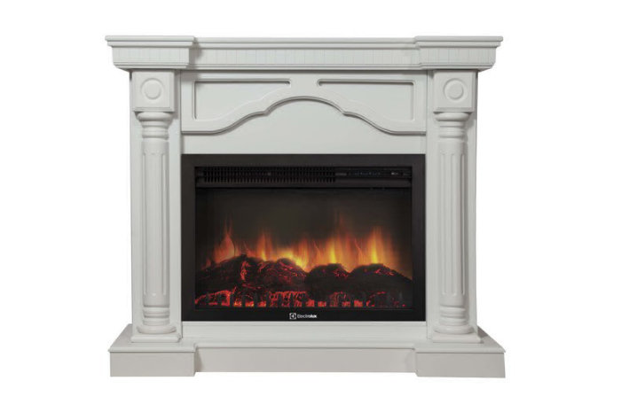 Каминокомплект Electrolux Rome 26/30 с очагом EFP/P-2620RLS белый
