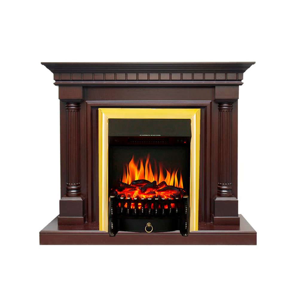 Каминокомплект Royal Flame  Dallas - Темный дуб с очагом Fobos FX Brass