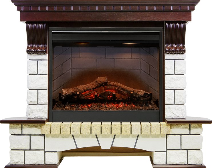 Каминокомплект Dimplex Pierre Luxe угловой - Темный дуб / Белый с очагом Symphony 26'' DF2608-INT