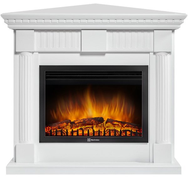 Каминокомплект Electrolux Colonna 30U (угловой) с очагом EFP/P-3020LS белый