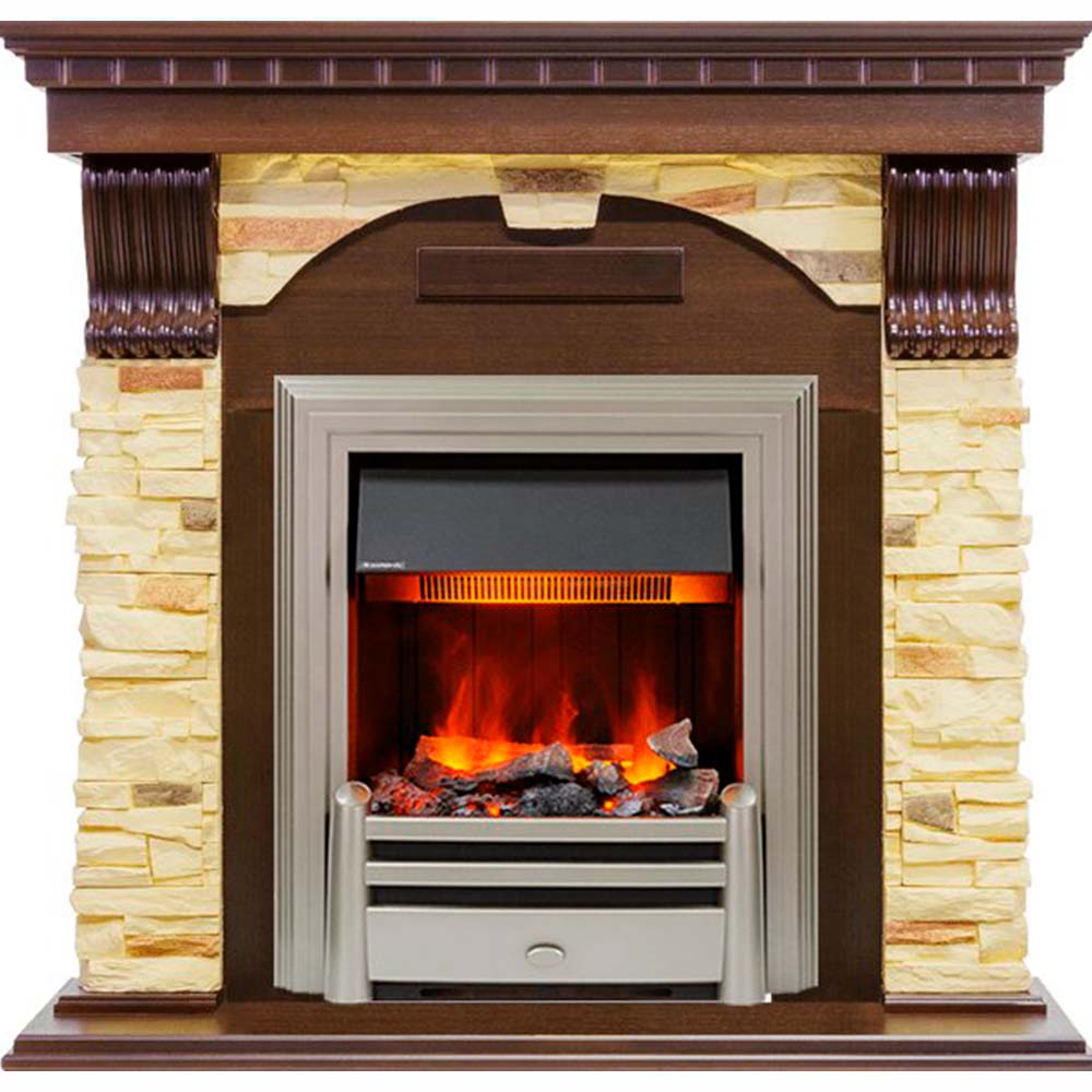 Каминокомплект Dimplex Dublin угловой - Темный дуб / Сланец с очагом Chesford