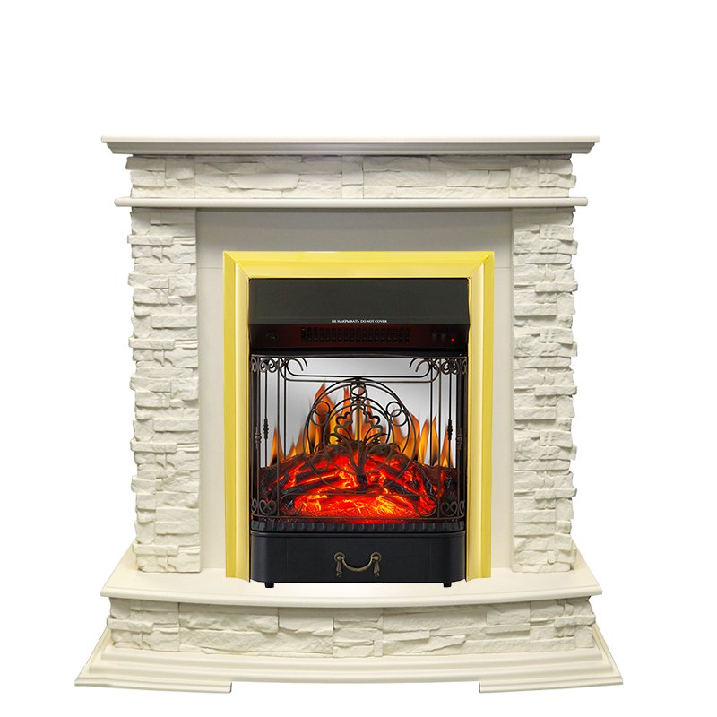 Каминокомплект Royal Flame  Luzern - Слоновая кость с очагом Majestic FX M Brass