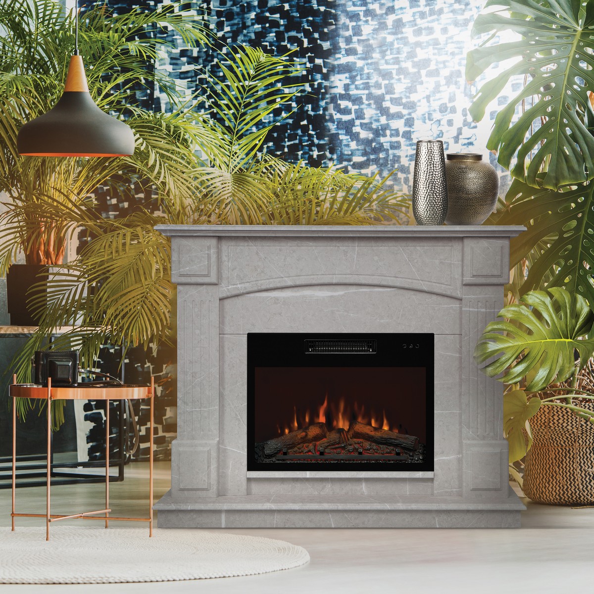 Электрокамин RealFlame  Carolina 24/25,5 WT-F714 с очагом Kendal 24