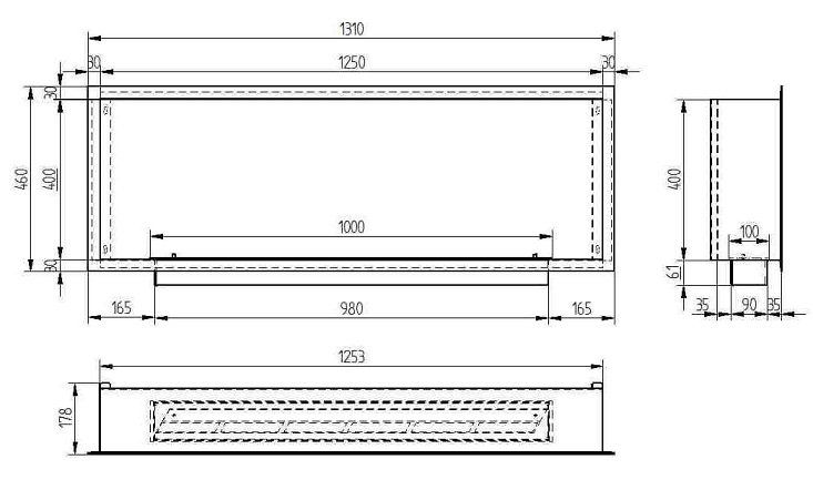 Биокамин Zefire Flagman 1300 шлифованный