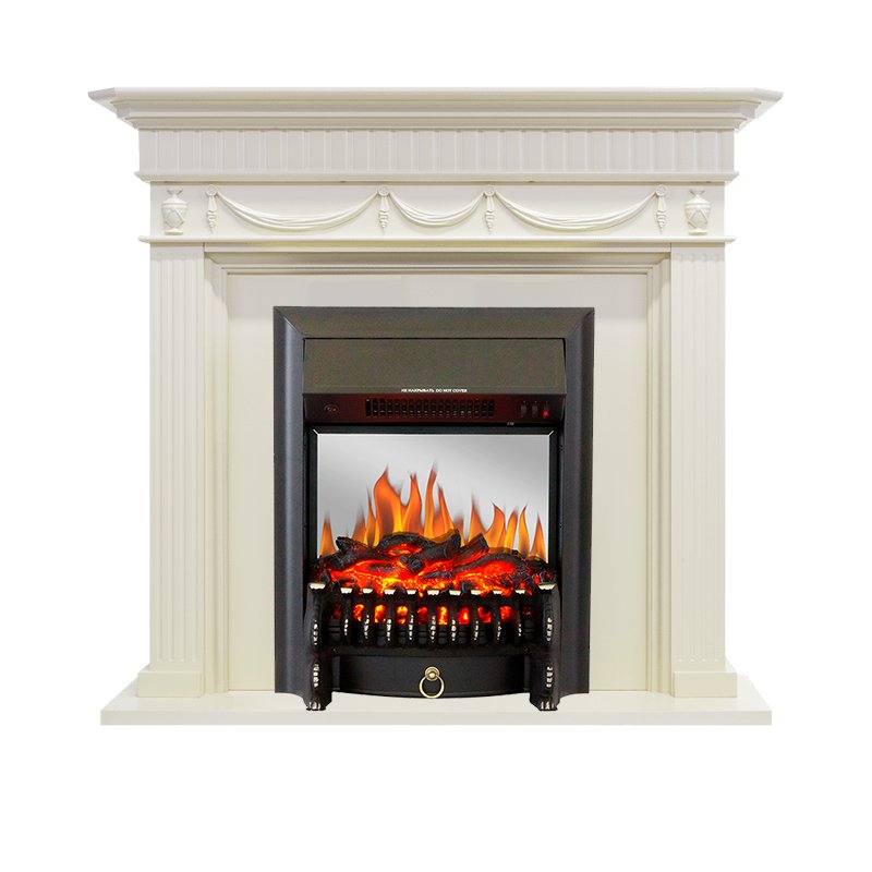Каминокомплект Royal Flame  Corfu - Слоновая кость с очагом Fobos FX M Black