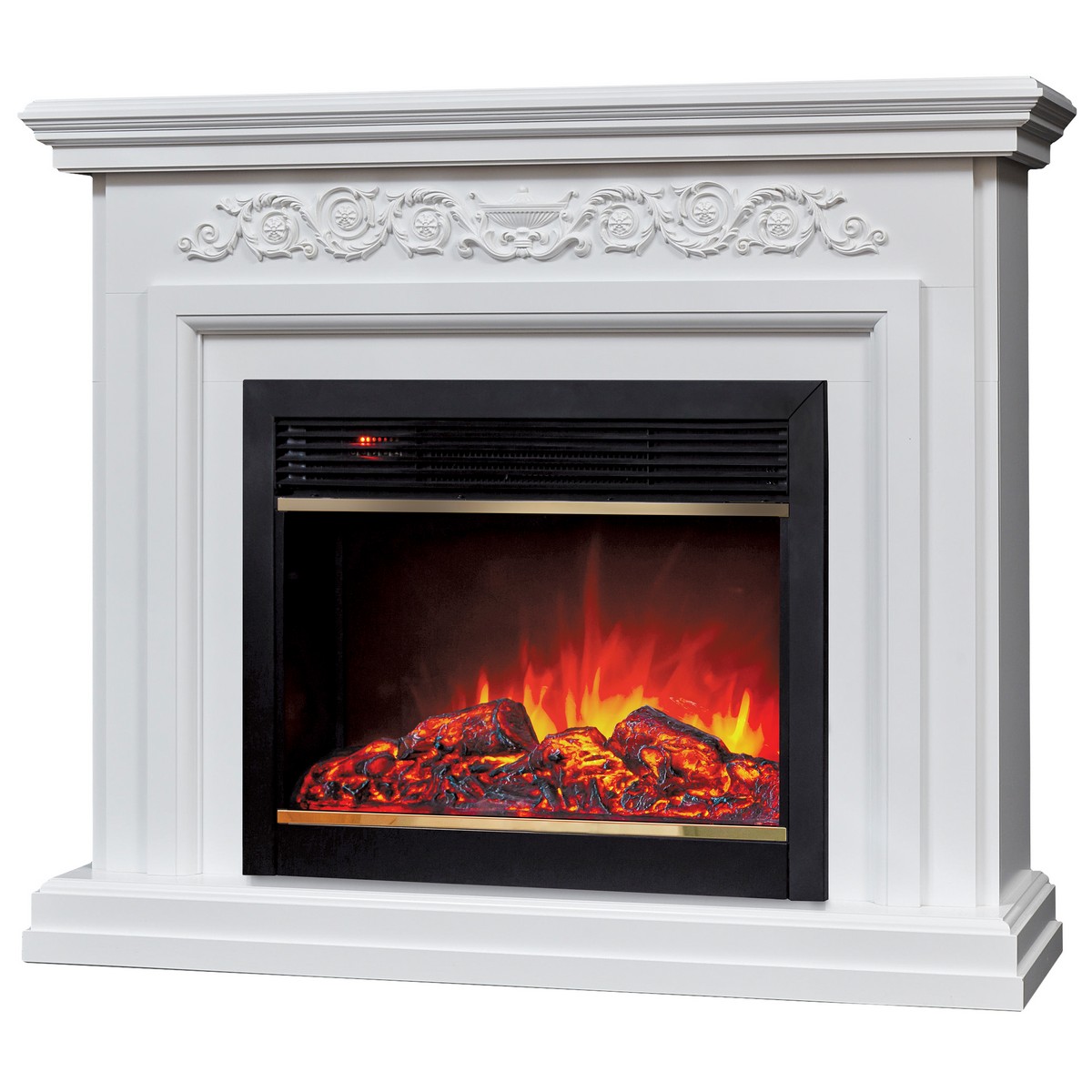 Электрокамин RealFlame  Leticia 26 WT с очагом Moonblaze Deluxe Brass