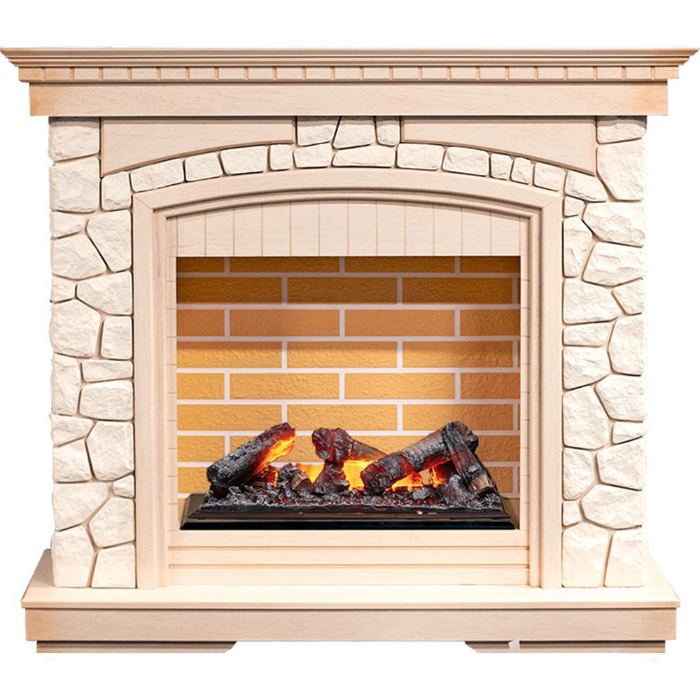 Каминокомплект Dimplex Glasgow - Слоновая кость с патиной/Белый с очагом Cassette 600 NH