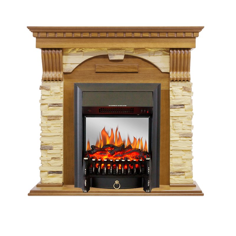 Каминокомплект Royal Flame  Dublin -  Дуб / Сланец с очагом Fobos FX M Black