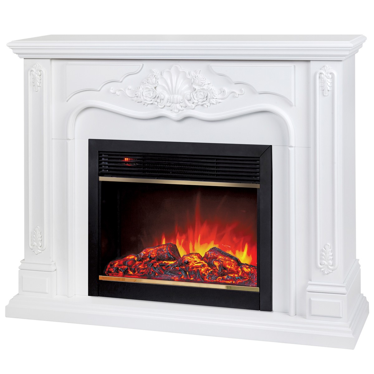 Электрокамин RealFlame  Victoria 26 WT с очагом Moonblaze Deluxe Brass