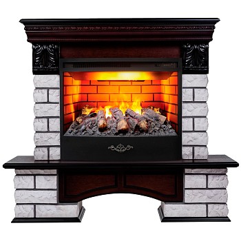Электрокамин RealFlame  Country Lux Rock 25,5 AO с очагом FireStar 25,5 3D