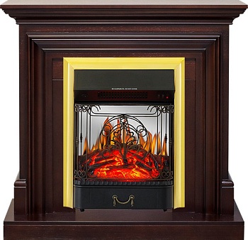 Каминокомплект Royal Flame  Bradford - Темный дуб с очагом Majestic FX M Brass