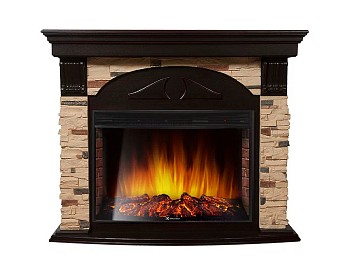 Каминокомплект Electrolux Torre 26 Sphere с очагом EFP/P-2620RLS камень сланец натуральный, шпон темный дуб