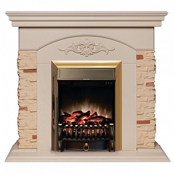 Электрокамин RealFlame  Neapolis WT с очагом Fobos Lux Brass