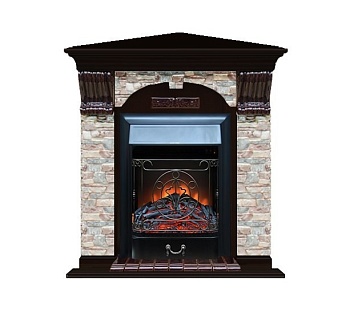 Каминокомплект Glenrich арочный угловой (Magestic black) венге